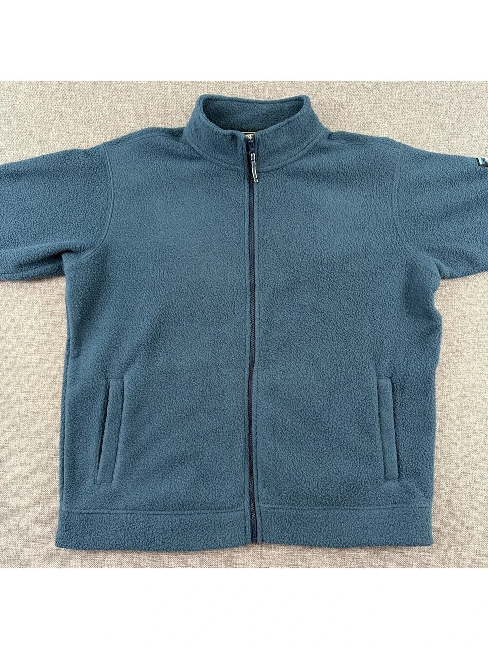 Orvis Classic Collection Blue Full Zip Fleece Jacket XL Mock Neck Outdoor Hiking